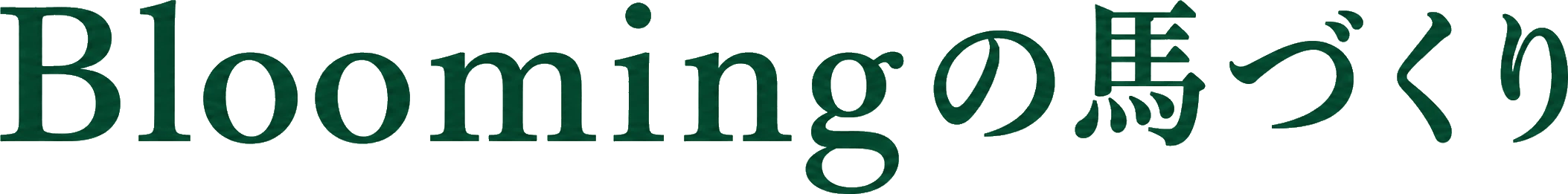 Bloomingの馬づくり